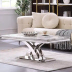 Moderner Couchtisch 48 Rechteckiger Couchtisch mit X-förmigem Sockel Couchtische für das Wohnzimmer