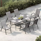 Terrassenstühle, stapelbare Outdoor-Esszimmerstühle, 4er-/6er-Set, wetterfeste, leichte Textilene-Outdoor-Stühle mit Armlehnen für Garten und Pool