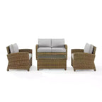 Bradenton 4-teiliges Outdoor Lounge-Set aus Korbgeflecht – Crosley