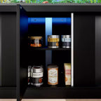 GDFStudio Logan Moderner Aquarienunterschrank aus Holz mit Steckdosenleiste und Aufbewahrungsschrank
