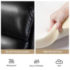 2er-Set Elisabete Modern Wingback Echtleder-Liegesessel mit Vintage-Nagelkopfleiste für Wohn- und Schlafzimmer | ART OF LIVING DESIGNS