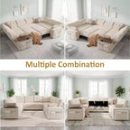 Dyonery 112 Modulares Schlafsofa mit Ausziehfunktion, U-förmiges Schnittsofa mit Stauraum, extra breite und tiefe Sitzflächen für das Wohnzimmer