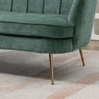 Kleines Mini-Zimmer-Sofa Zweisitzer mit Goldmetallfüßen - 2 Sitzer