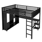 Doppelbettgestell (Extralang) mit integriertem Kleiderschrank