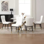 Bekrvio Esszimmerstühle 6er-Set, moderne gepolsterte Kunstledersitze mit hoher Rückenlehne, Metallbeine, armlose Küchenstühle für Wohn- und Esszimmer