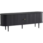 AMERLIFE 70 TV-Schrank mit Massivholzbeinen, Mid-Century Modern TV-Konsole mit Rolltür