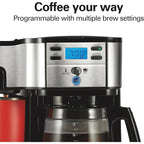 2-in-1 Kaffeemaschine für 12 Tassen & Einzelportion, Glaskanne, automatische Pause- & Ausgießfunktion, Schwarz
