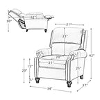 2er-Set Elisabete Modern Wingback Echtleder-Liegesessel mit Vintage-Nagelkopfleiste für Wohn- und Schlafzimmer | ART OF LIVING DESIGNS