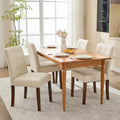 Parsons Esszimmerstühle mit Knopfheftung, 6er/4er-Set – Polsterstühle aus Stoff mit Holzbeinen & gepolsterten Sitzen – Wohnzimmer- und Küchenmöbel