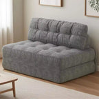 Klappbares Cord-Schlafsofa Futon, wandelbarer Bodenschlafsessel mit Kissen & Rückenlehne