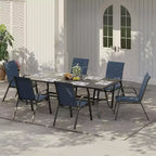 Terrassenstühle, stapelbare Outdoor-Esszimmerstühle, 4er-/6er-Set, wetterfeste, leichte Textilene-Outdoor-Stühle mit Armlehnen für Garten und Pool