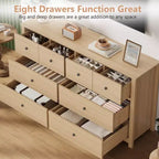 Moderne Kommode mit 8 Schubladen für das Schlafzimmer, breite Holzkommode mit viel Stauraum, freistehender Organizer-Schrank für das Wohnzimmer