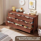 Kommode mit 9 Schubladen, gerillt, moderne Kommode, Holzkommode als TV-Ständer, geschwungenes Profil, für Wohnzimmer, Flur