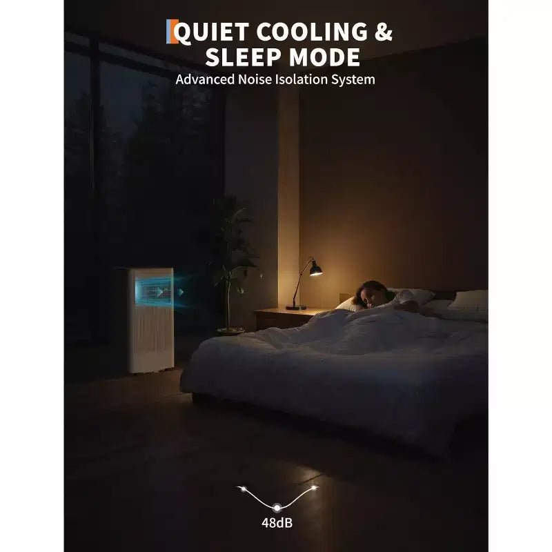 Flarhetoric Mobile Klimaanlagen, 10000 BTU Kühlen/Ventilator/Entfeuchten 3-IN-1 Mobiles Klimagerät für Räume bis 52 m², Geräte für geräuscharme Zimmer