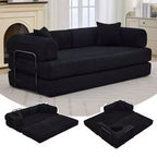 4-in-1 Schlafsofa, 79" rahmenloses Cord-Klappbodenbett mit Kissen, keine Montage erforderlich, Zweisitzer für kleine Wohnungen