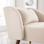 Modernes Samt-Chaiselounge-Sofa, Polsterliege mit geschwungener Armlehne, Schlafcouch für Schlafzimmer, Büro, Wohnzimmer