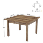 39,4 Zoll quadratischer Esstisch für 2-4 Personen mit Massivholzbeinen für Wohnzimmer Esszimmer