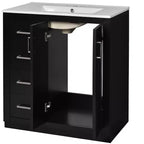 30 Zoll Einzelwaschtisch-Badschrank mit Unterschrank und 3 Schubladen – Schwarz / Blau / Grün / Indigo / Weiß