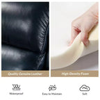 2er-Set Elisabete Modern Wingback Echtleder-Liegesessel mit Vintage-Nagelkopfleiste für Wohn- und Schlafzimmer | ART OF LIVING DESIGNS